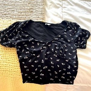 Cropped ribbed floral top by cotton on